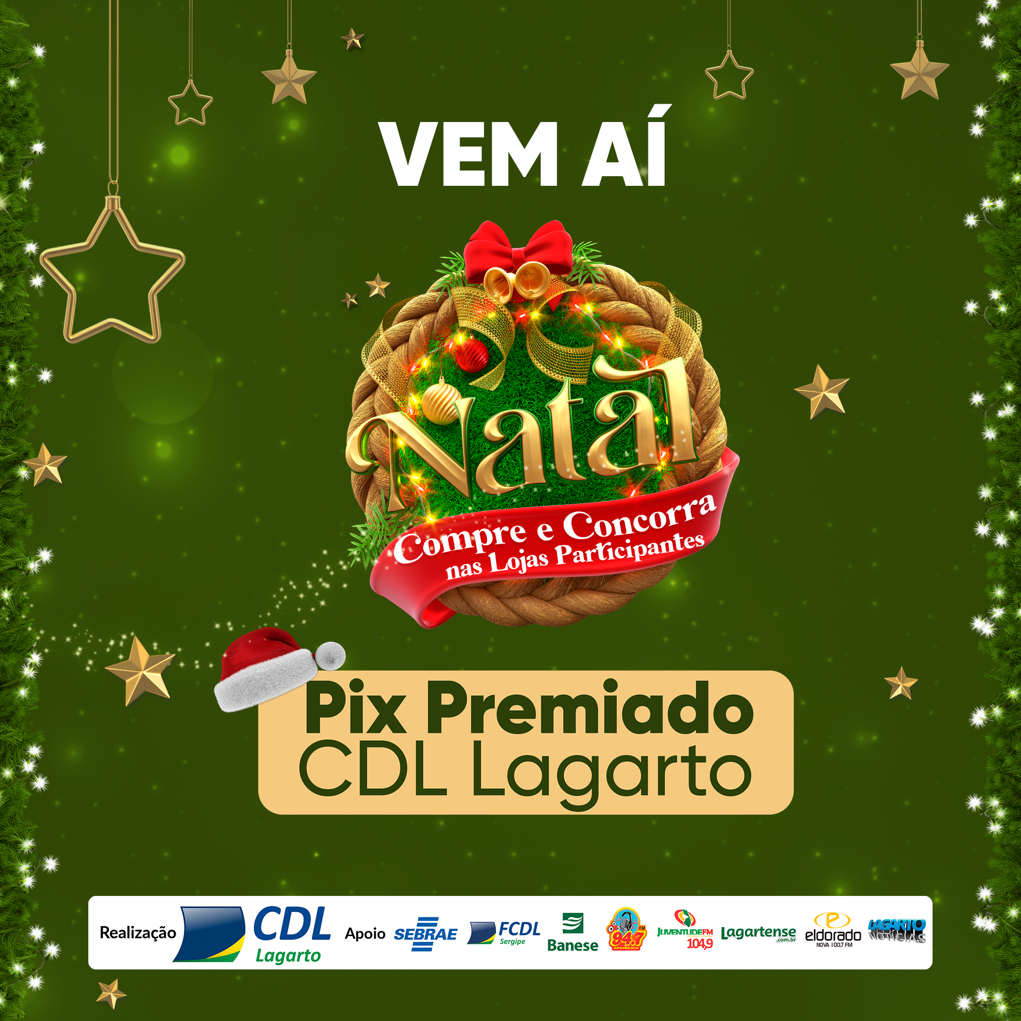 Natal Pix Premiado da CDL Lagarto: Participe e Faça o Seu Comércio Brilhar!